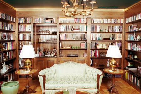 Solid Mahogany English Library by Artisans of the Valley Bar Wall View