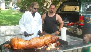 Eric Saperstein and Bill Corbo - Carving a Roasted Pig