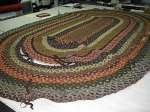 Hand Crafted Braided Rug by Marge Yonda (Before Restoration)
