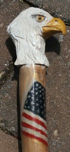 Artisans of the Valley - Walking Stick Eagle and Flag Example