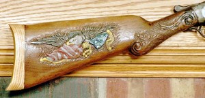 Artisans of the Valley - Hand carved eagle on gunstock