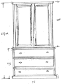 Custom cherry Armoire sketch (View larger picture)