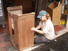 Theresa Tonte - Artisans of the Valley - Radio Cabinet Restoration Side View