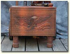Solid Mahogany Gun Cart - Front View (Click for larger picture)