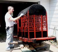 Painted Chinese Carrige - In Progress Stanley Painting Back Angle