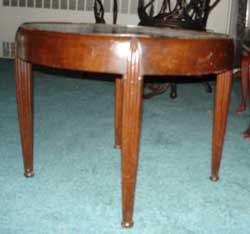 Victorian Circa 1903 coffee table before restoration