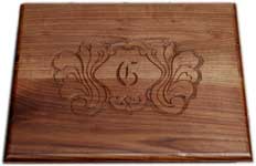 Custom Solid Walnut Hand Carved Bible Box - Lid Carving Pattern