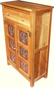 Solid Cherry Custom Pie Safe by Artisans of the Valley - Side Angle View