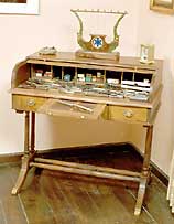 Duncan Phyfe Roll Top Desk - Circa 1830 in Walnut Open Lid