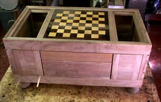 Chessboard Coffee Table In Progress - Face & Board View