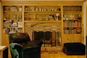 Oak Fireplace Surround - Custom with Library