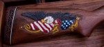 Eagle and Banner Gunstock Carving by Artisans of the Valley