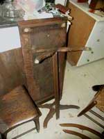 Antique Coffee Table - Extensive Beatle Damage Before Restoration