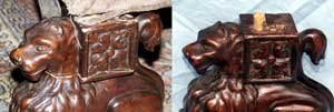 Lion Sofa Foot Before Restoration and After Restoration