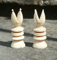 Antique ivory chess set Bishops with new Pips