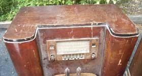 Antique Radio Cabinet Before Restoration - Top View