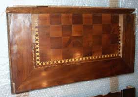 Antique Foldering Chess Board - Before Restoration - Top Half 2nd View