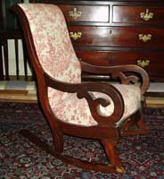 Rocking Chair Restoration - Completed - Frame By Artisans of the Valley Upholstery by Browns & Sons of Pennington, NJ