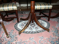 Duncan Phyfe - Mahogany pedestal table - Feet Before Restoration