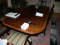 Duncan Phyfe - Mahogany pedestal table - Before Restoration
