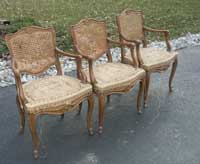 Four Victorian Chairs - In Progress Restoration Three w/o Top Layers