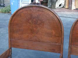 Victorian carved Burl Veneer Twin Bed Restoration Complete - Headboard