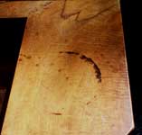 Burl Walnut Piano Desk - Before Restoration Stains