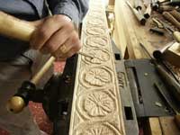 Hand carving gothic dogwood in ghilloche in progress view 6