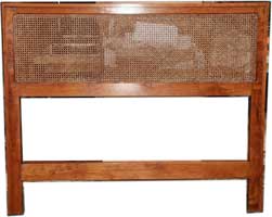 Custom Made Solid Cherry Headboard with Custom Caning