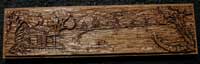 Hand Carved Custom Oak Jewelry Box In progress - Carved and Detail Burned Cabin Scene Panel