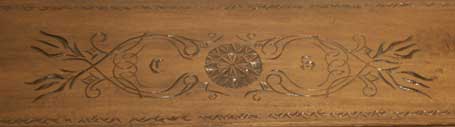 Poplar Teacher's Desk - Hand Carved Mission Style Carving Closeup