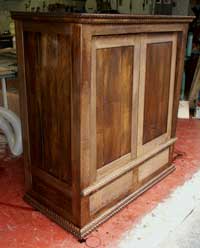 Hand Carved New Wave Gothic Entertainment Center by Artisans of the Valley - In Progress Photo 9