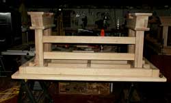 Artisans of the Valley - 2007 Gothic Table Project - Dry Fit Desk Feet Assemblies Upside Down