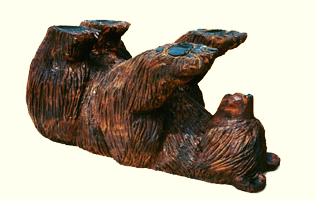Artisans of the Valley feature Chainsaw Carving by Bob Eigenrauch - Bear Flat on his back - Table Support
