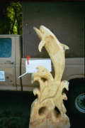 Artisans of the Valley feature Chainsaw Carving by Bob Eigenrauch - Dolphin Mailbox Unfinished