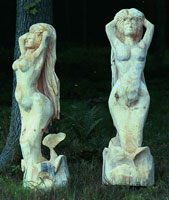 Artisans of the Valley feature Chainsaw Carving by Bob Eigenrauch - Forward View Unfinished Mermaid