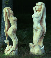 Artisans of the Valley feature Chainsaw Carving by Bob Eigenrauch - Profiles of Unfinished Mermaids