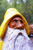 Artisans of the Valley feature Chainsaw Carving by Bob Eigenrauch - Bearded Man Fisherman Closeup