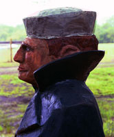 Artisans of the Valley feature Chainsaw Carving by Bob Eigenrauch - Mariner Profile Closeup Left