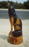 Artisans of the Valley feature Chainsaw Carving by Bob Eigenrauch - Howeling wolf Unfinished