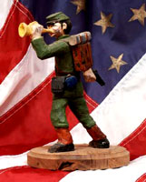 Hand carved civil war soldier - bugler