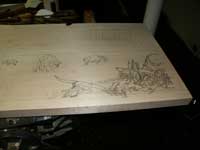 Hand Carved Wildlife Buffalo Scene Panel In Progress
