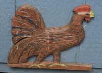 Hand carved rooster applique