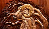 Custom Wildlife Carving - Ram